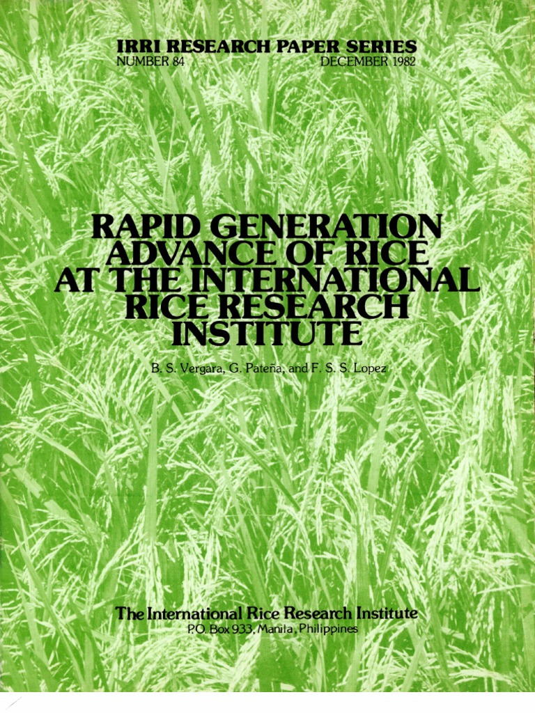 IRPS 84 Rapid Generation Advance of Rice at The International Rice ...