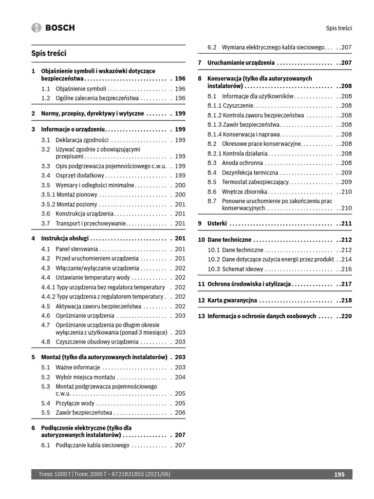 Instrukcja Obslugi BOSCH Tronic | PDF