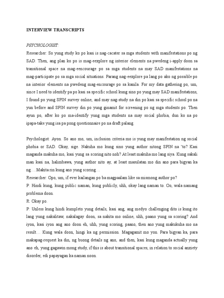 Interview Transcripts | PDF
