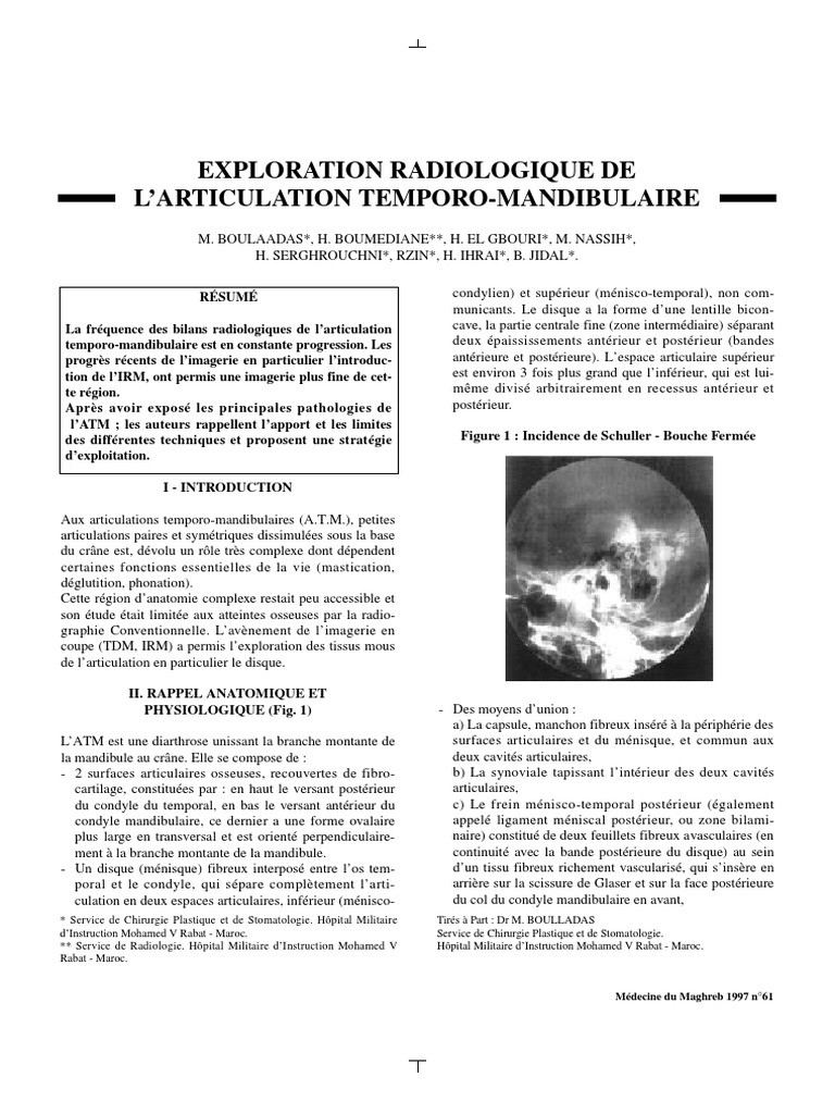 Exploration radiologique de l'ATM | PDF | Tomodensitométrie | Imagerie ...