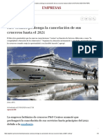 P&O Cruises Prolonga La Cancelación de Sus Cruceros Hasta El 2021