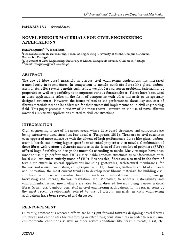 Novel Fibrous Materials For Civil Engineering Applications 15
