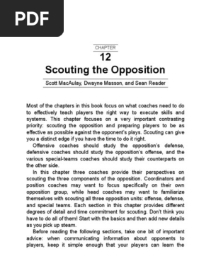 Coaching Canadian Football Scouting Opponent