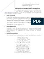 Guía para A Primera Lista de Día en Los Diversos Organismos de La Guardia Nacional