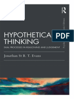 Evans, Jonathan ST B. T. - Hypothetical Thinking. Dual Processes in Reasoning and Judgement. Classic Edition - (Psychology Press & Routledge Classic Editions) - 2020