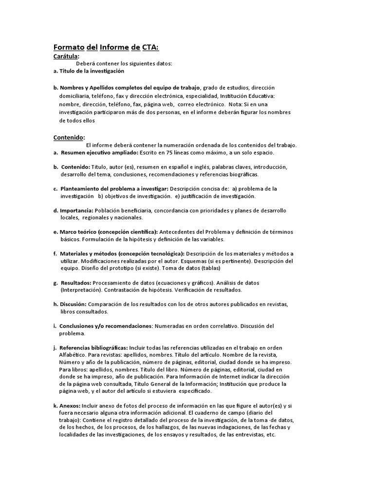 Formato Del Informe de La Feria de Ciencias 1 | PDF | Red mundial ...