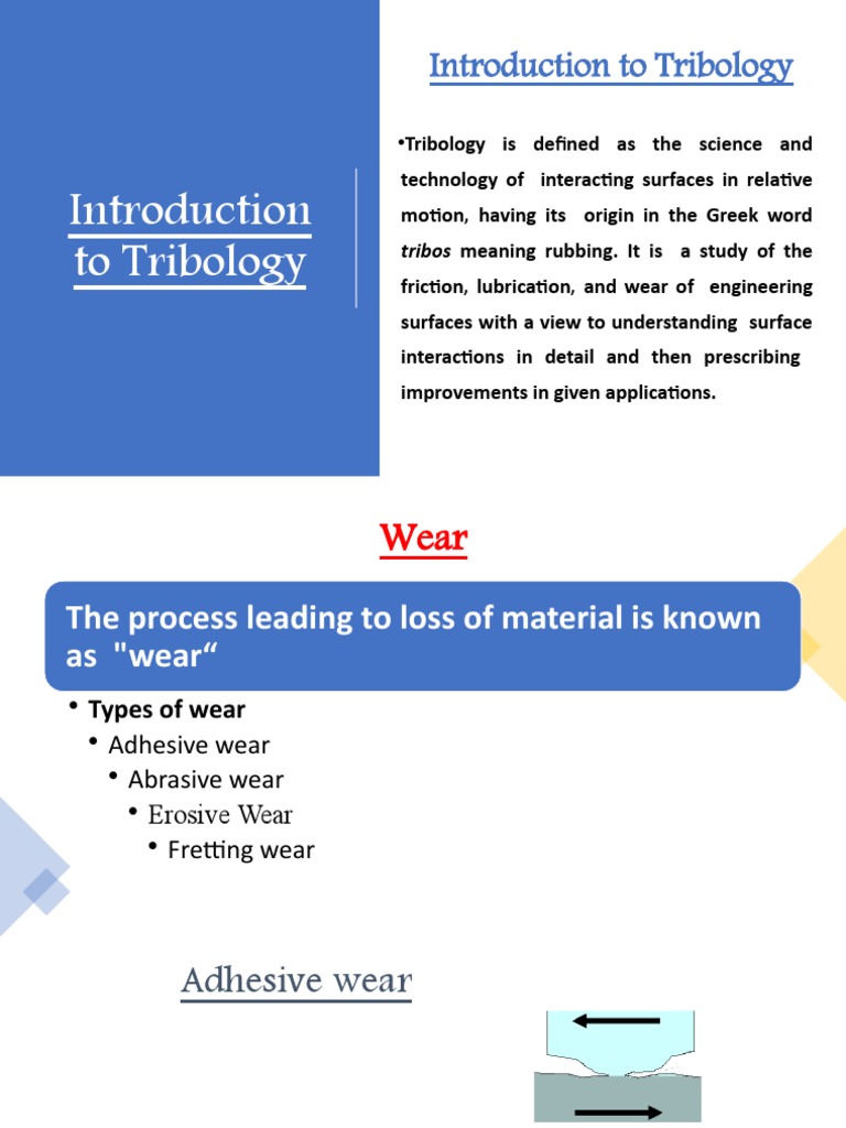 Tribology General PDF Wear Viscosity