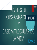 Unidad 5 Niveles de Organización y Base Molecular de La Vida