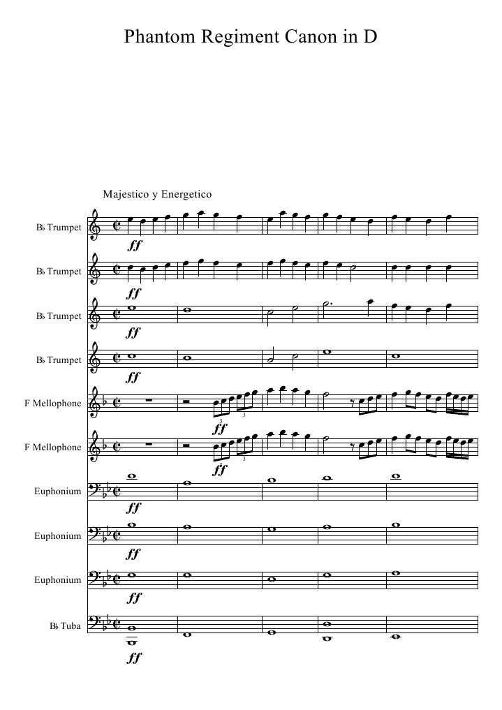 Phantom Regiment Canon in D PDF