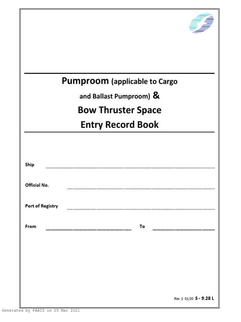 Pump Room Entry Procedures Guide | PDF | Transport | Watercraft