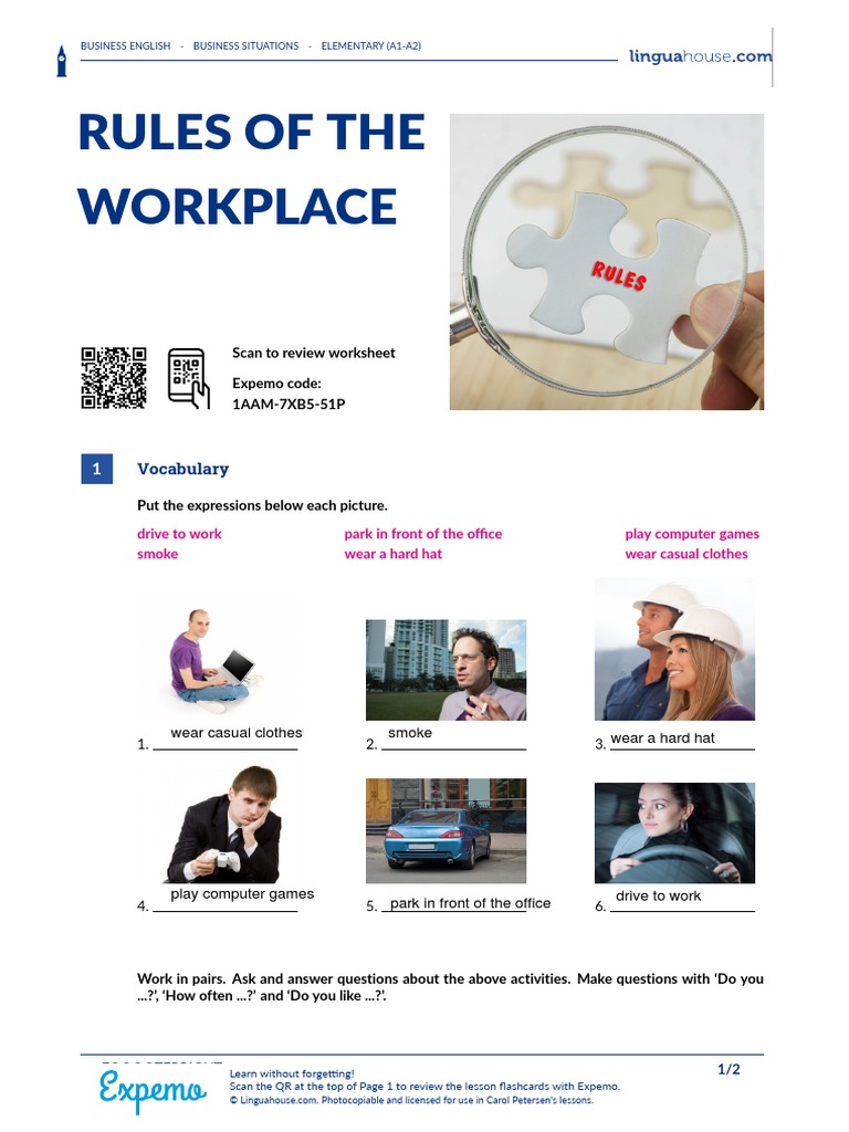 Rules Of The Workplace British English Student Pdf
