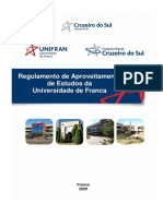 Regulamento de Aproveitamento de Estudos Da Universidade de Franca