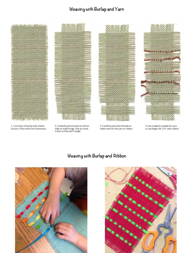 Burlap and Yarn Weaving Guide | PDF | Home & Garden