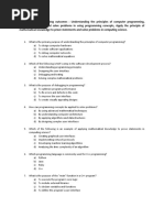 C++ MCQ Based On Learning Outcomes