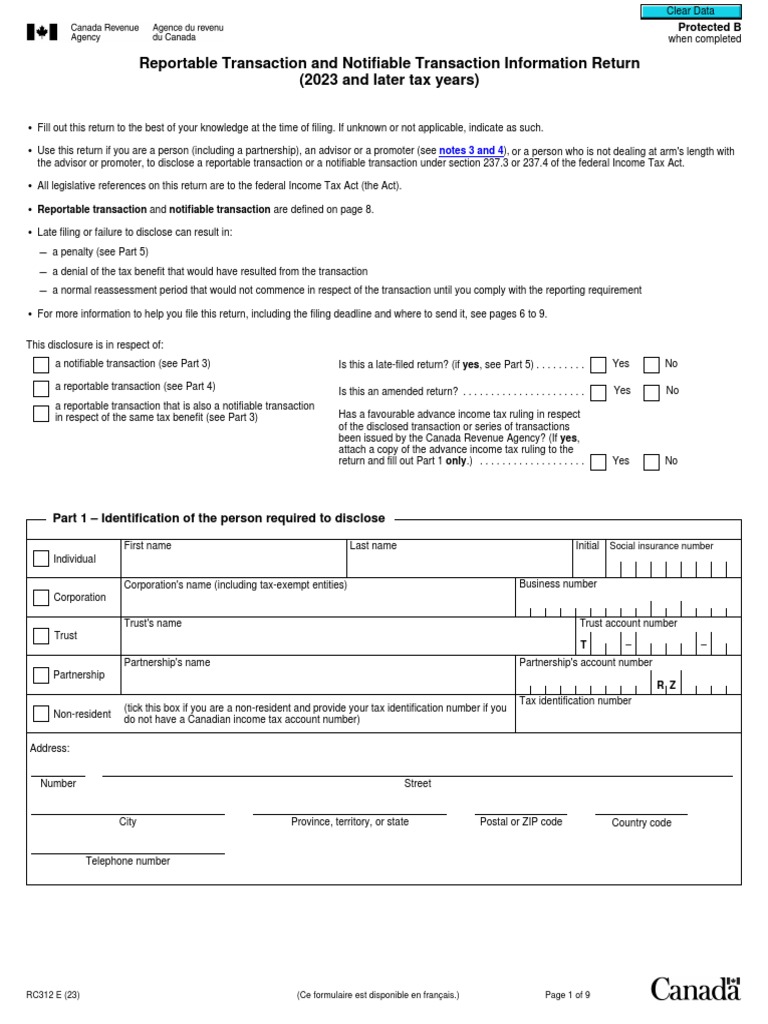 RC312: Reportable & Notifiable Transactions | PDF | Taxes | Insurance