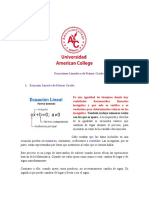 Matemática Básica - Ecuaciones Lineales o de Primer Grado