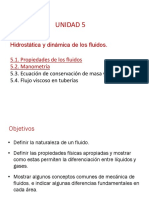 Unidad-5 (5.1-5.2)  Propiedades de fluidos y manometria