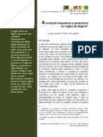 Variação Linguistica e Gramatical No Inglês Da Nigéria