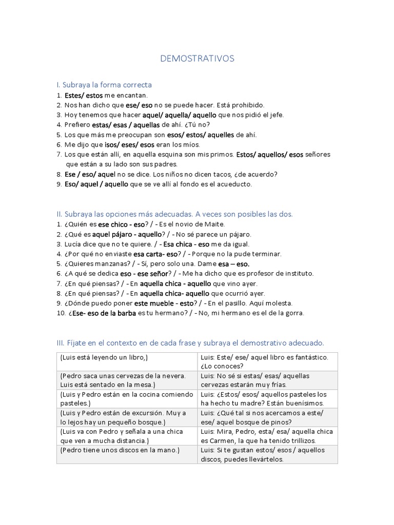 Uso de demostrativos en español | PDF | Artes del Lenguaje y Comunicación