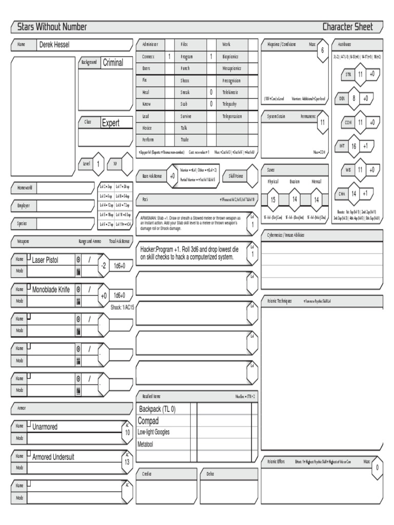 Character Sheet Pdf