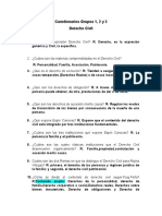 Cuestionarios Grupo 1,2 y 3 Derecho Civil I.