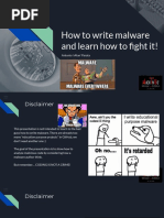 How To Write Malware and Learn How To Fight It!