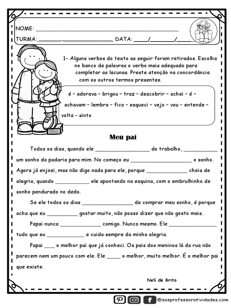 Meu Pai Sosprofessoratividades Pdf