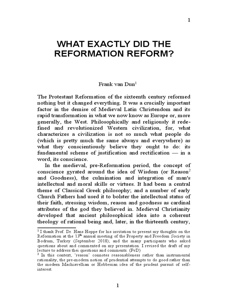 Impact of the Reformation on Conscience | PDF | Reason | God