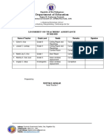 Logsheet Teachers Assistance