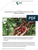 Exportaciones de Café en El 2022 Superarán Los 1,300 Millones de Dólares - Junta Nacional Del Café