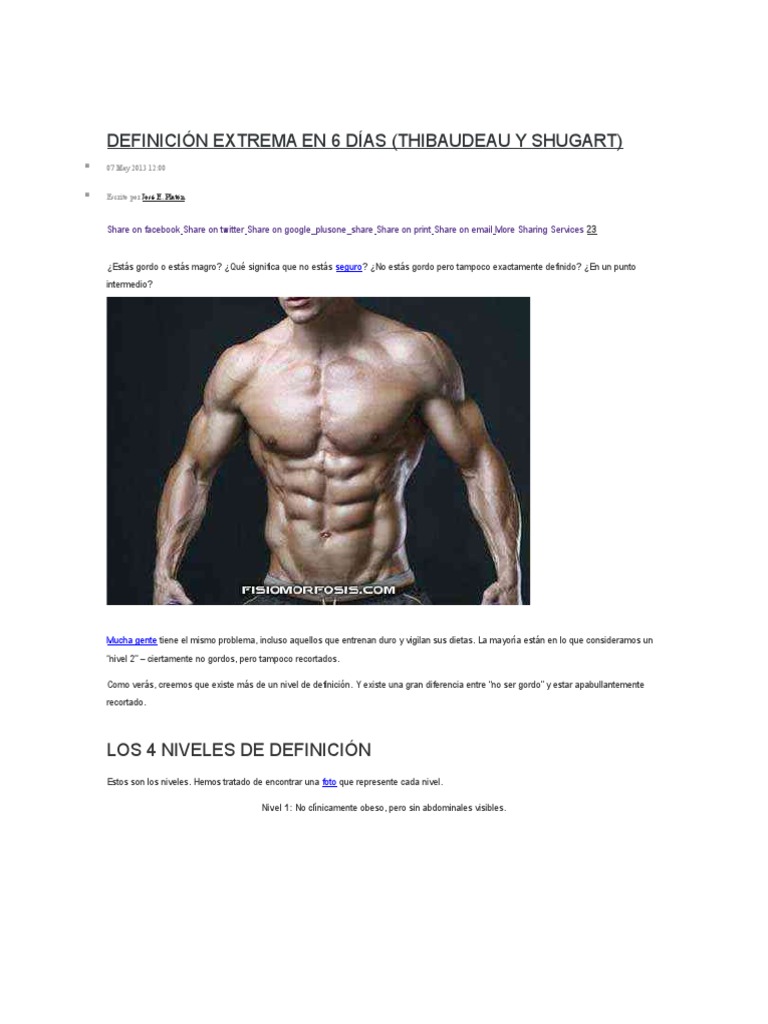 Definición Extrema en 6 Días PDF Ácido Graso Omega 3 Aceite de oliva