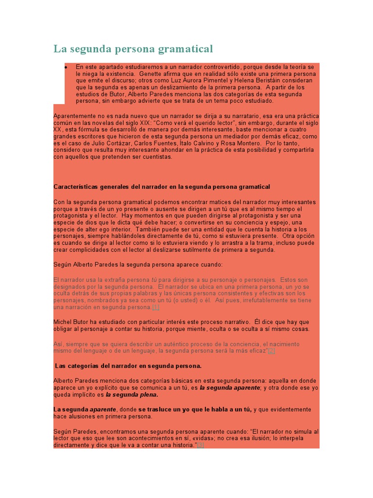 La Segunda Persona II PDF Narración Caperucita Roja