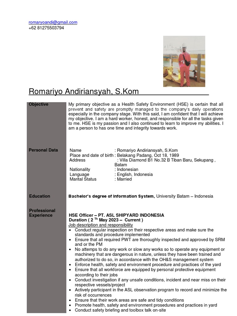 CV Rio | Download Free PDF | Safety | Occupational Safety And Health