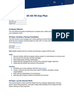 30-60-90-Day Plan Template For Managers