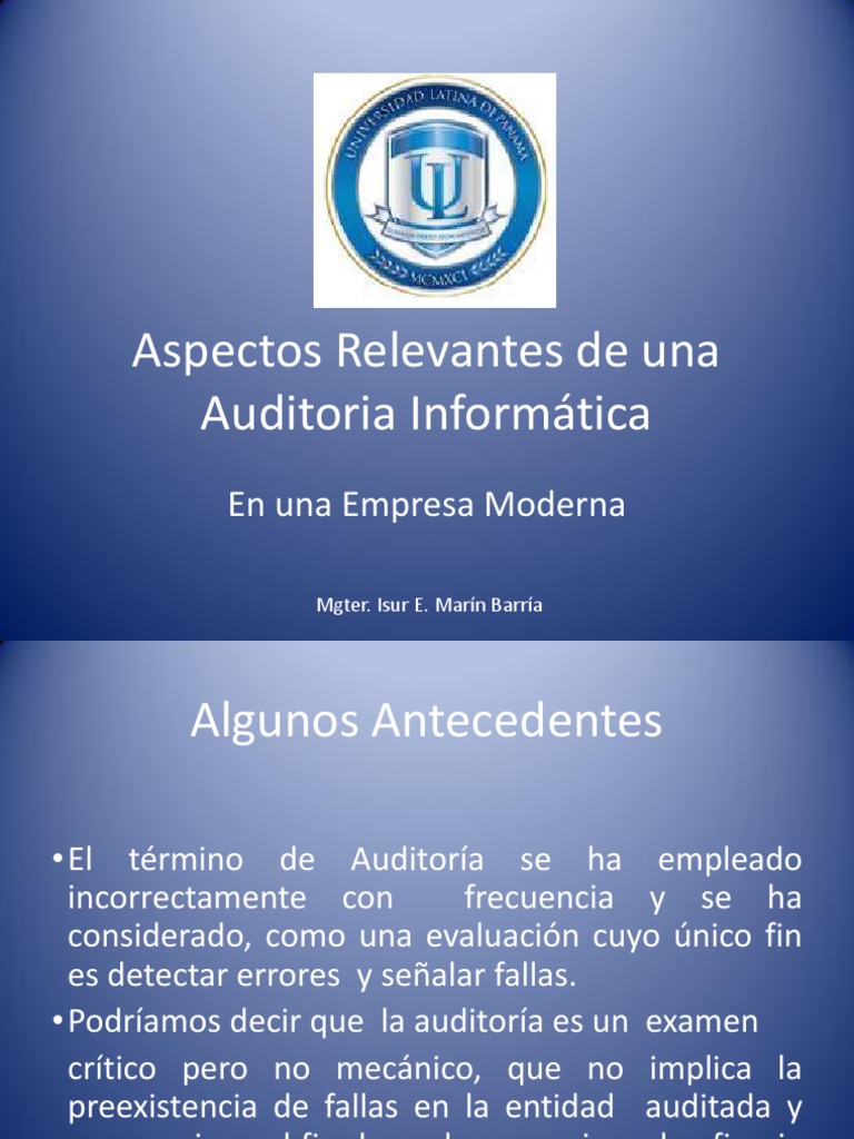 Aspectos Relevantes de una Auditoria Informática