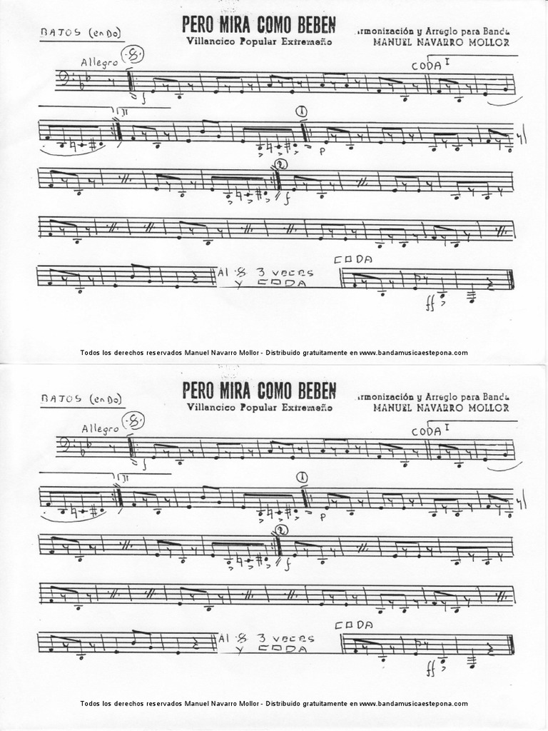 Pero Mira Como Beben - Tuba | PDF