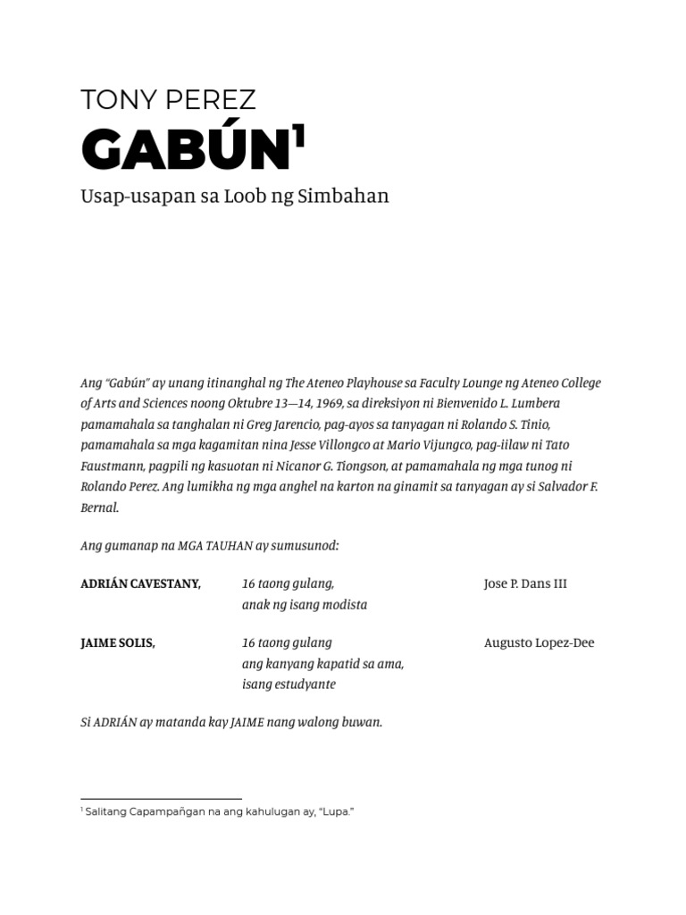 Gabun Script - Tony Perez | PDF