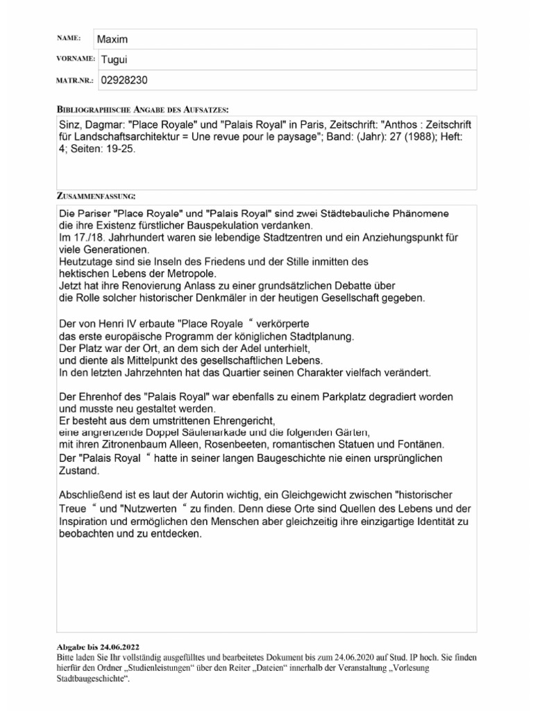 Tugui Maxim Studienleistung VLSoSe2022-200401 v1 | PDF