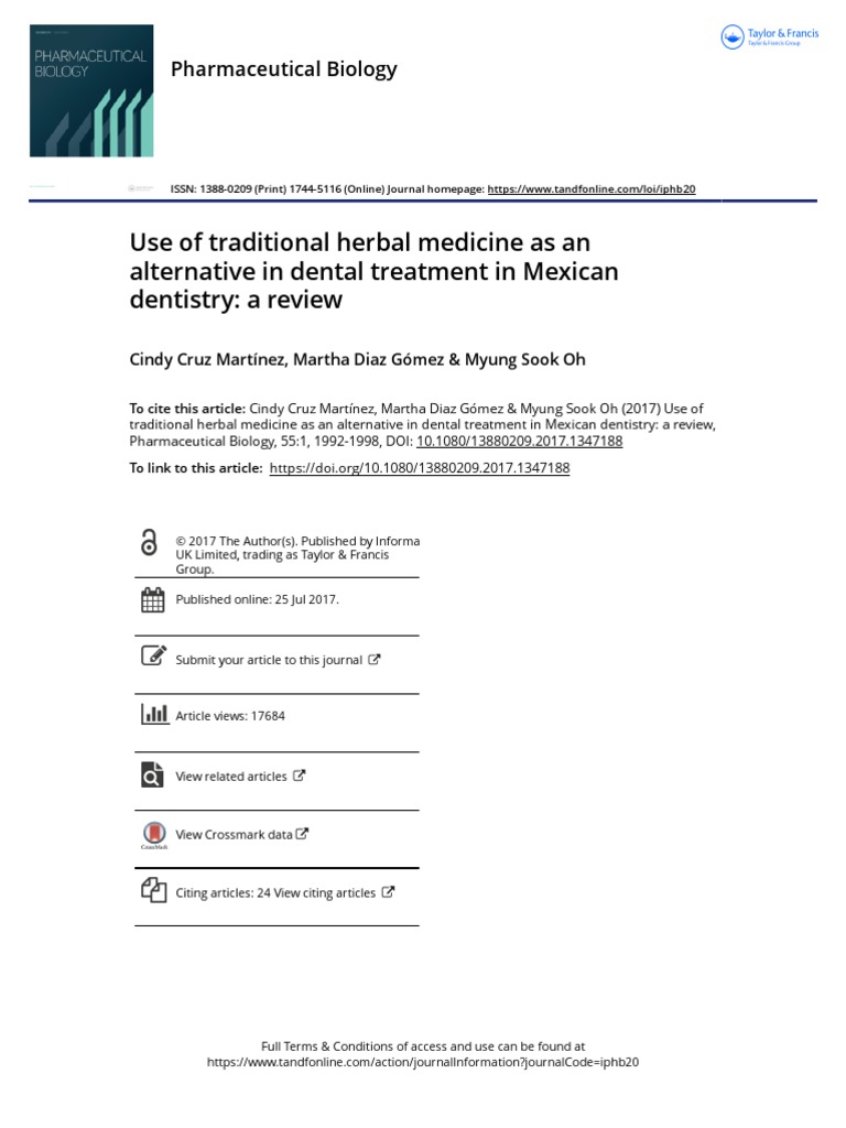 Use of Traditional Herbal Medicine As An Alternative in Dental ...