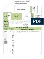 Formato de Sesión de Aprendizaje Ciencia y Tecnología