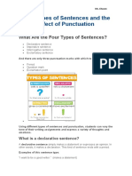 Four Types of Sentences and The Effect of Punctuation