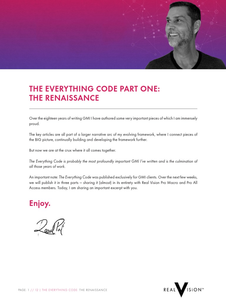 The Everything Code Raoul Pal | PDF | Finance & Money Management | Politics