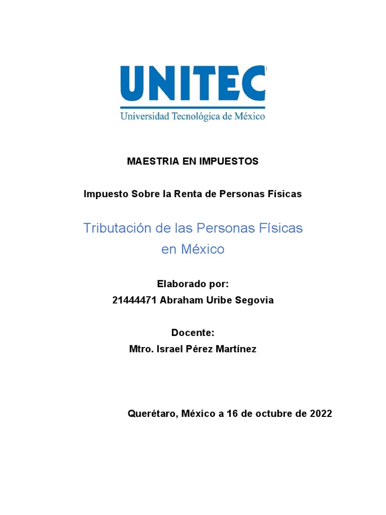 Tributación ISR Personas Físicas en México | PDF | Impuesto sobre la ...