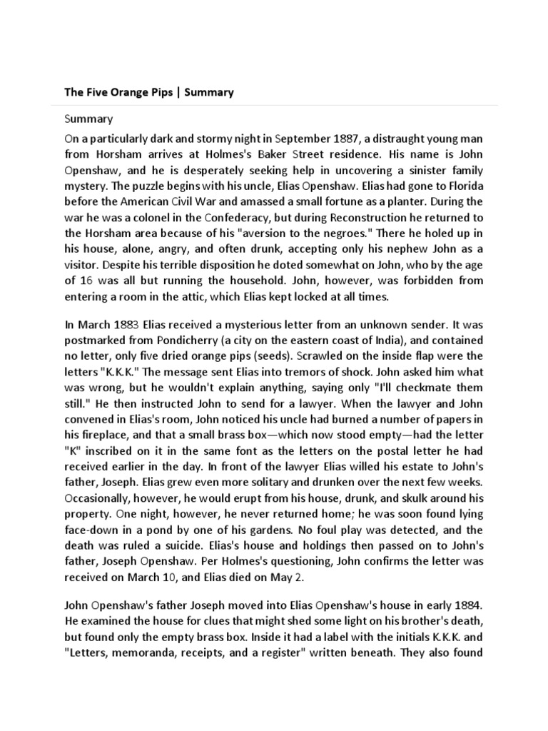 The Five Orange Pips PDF