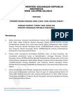 Peraturan Menteri Keuangan Nomor - 161 - PMK.04 - 2022