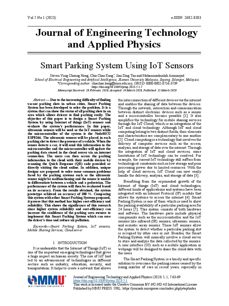 IoT-Based Smart Parking System Design | PDF | Internet Of Things | Qr Code
