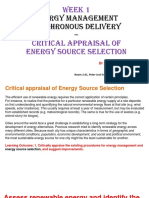 Week 1 - Synchronous - Critical Appraisal of Energy Source Selection