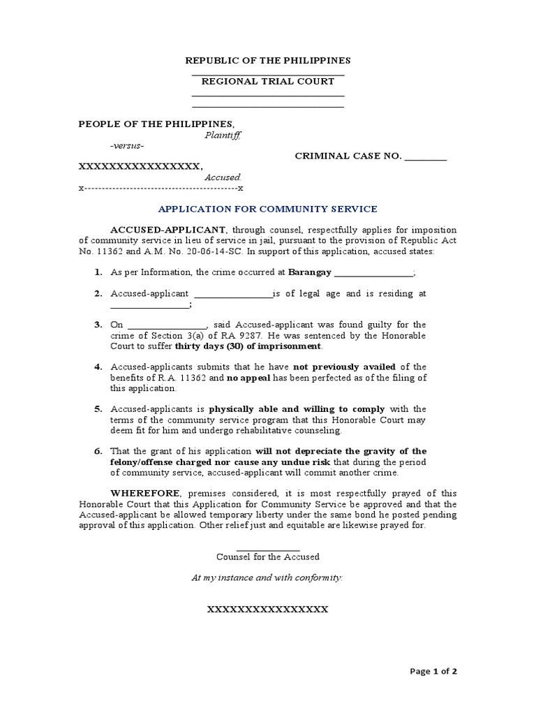 Application for community service iiii pdf probation crimes