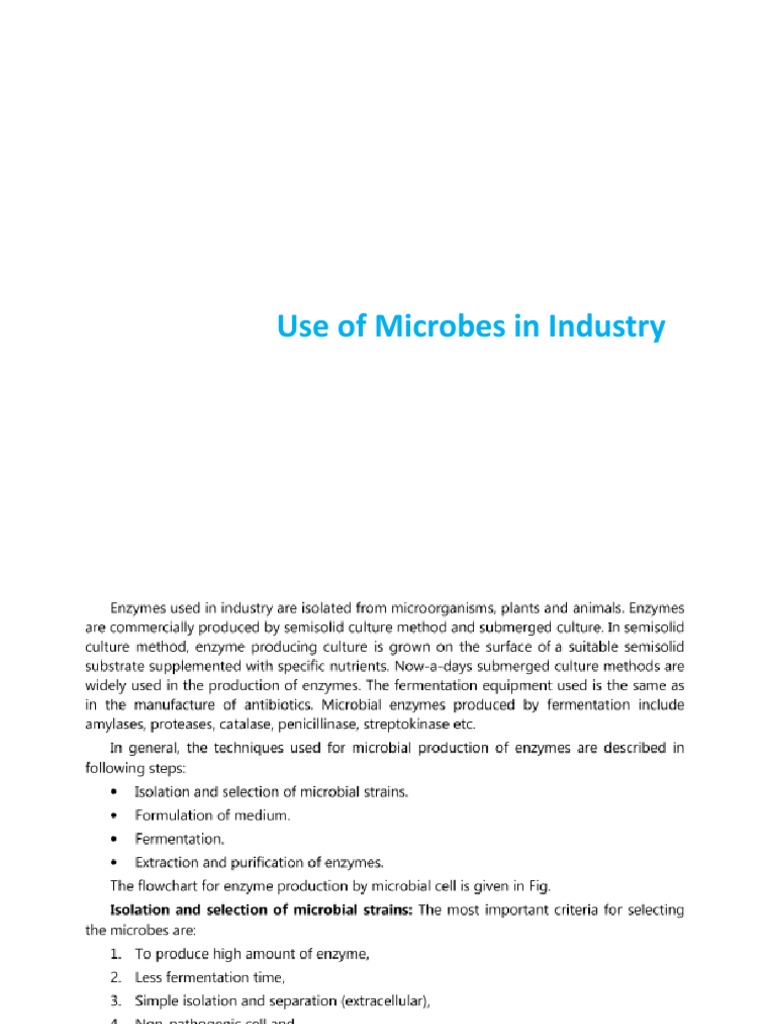 Use of Microbes in Industry PDF