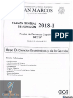 ConCienCia Examen de Admision - San Marcos 2018-I Area D